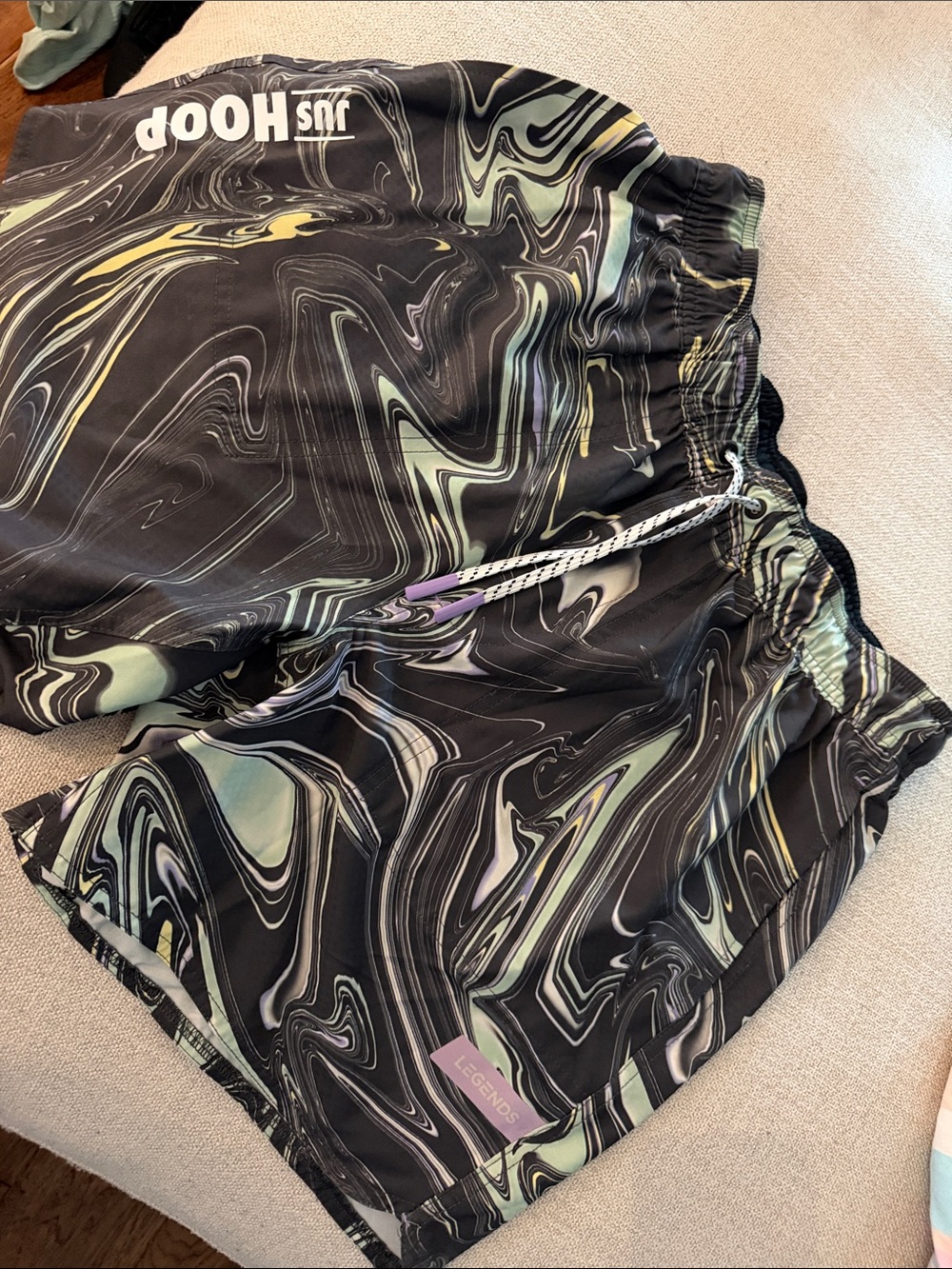 Legends Swim Shorts with Mint & Yellow Accents size M